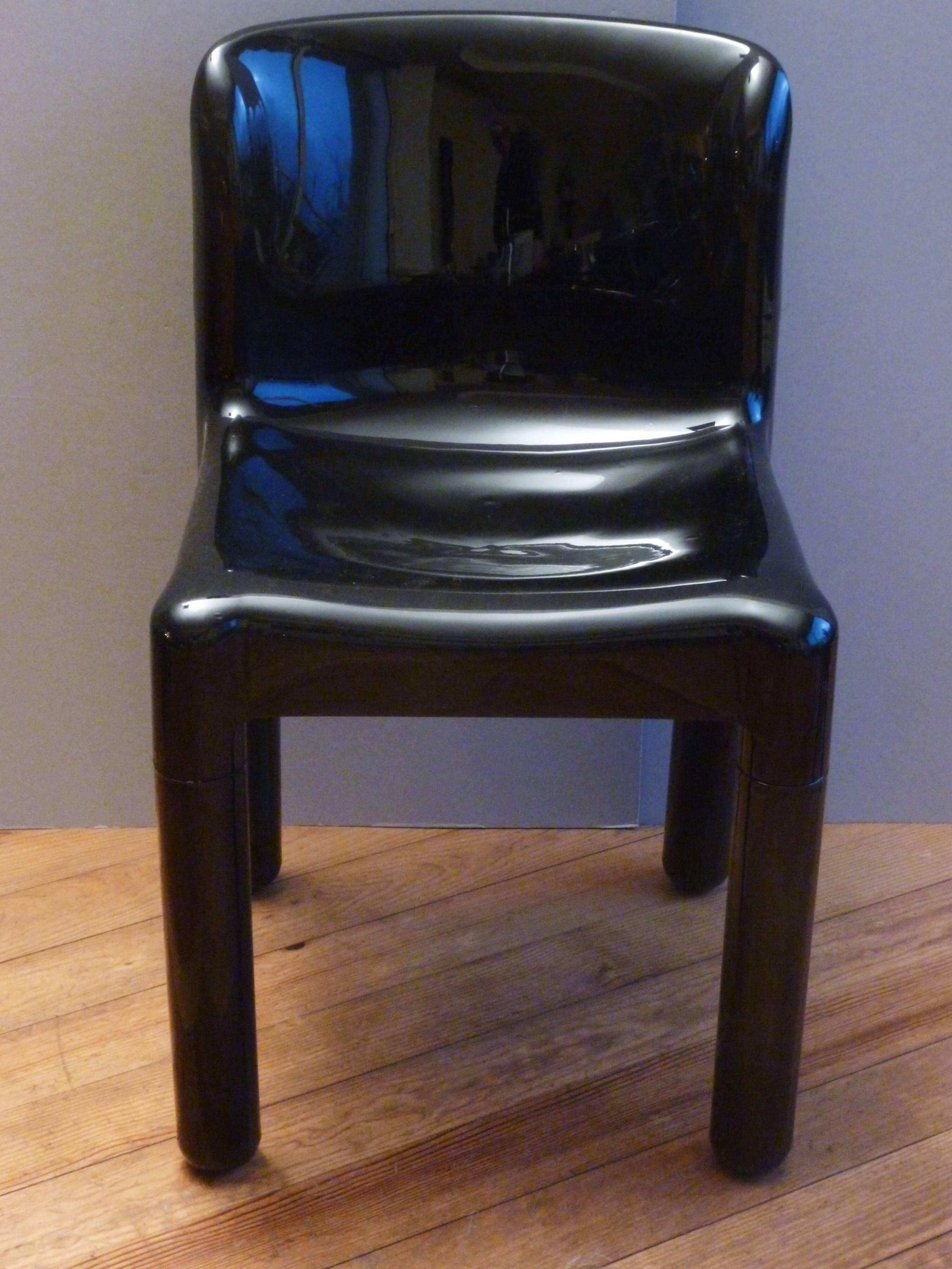Four chairs, by Carlo Bartoli, model "4875", Kartell edition, 1970s