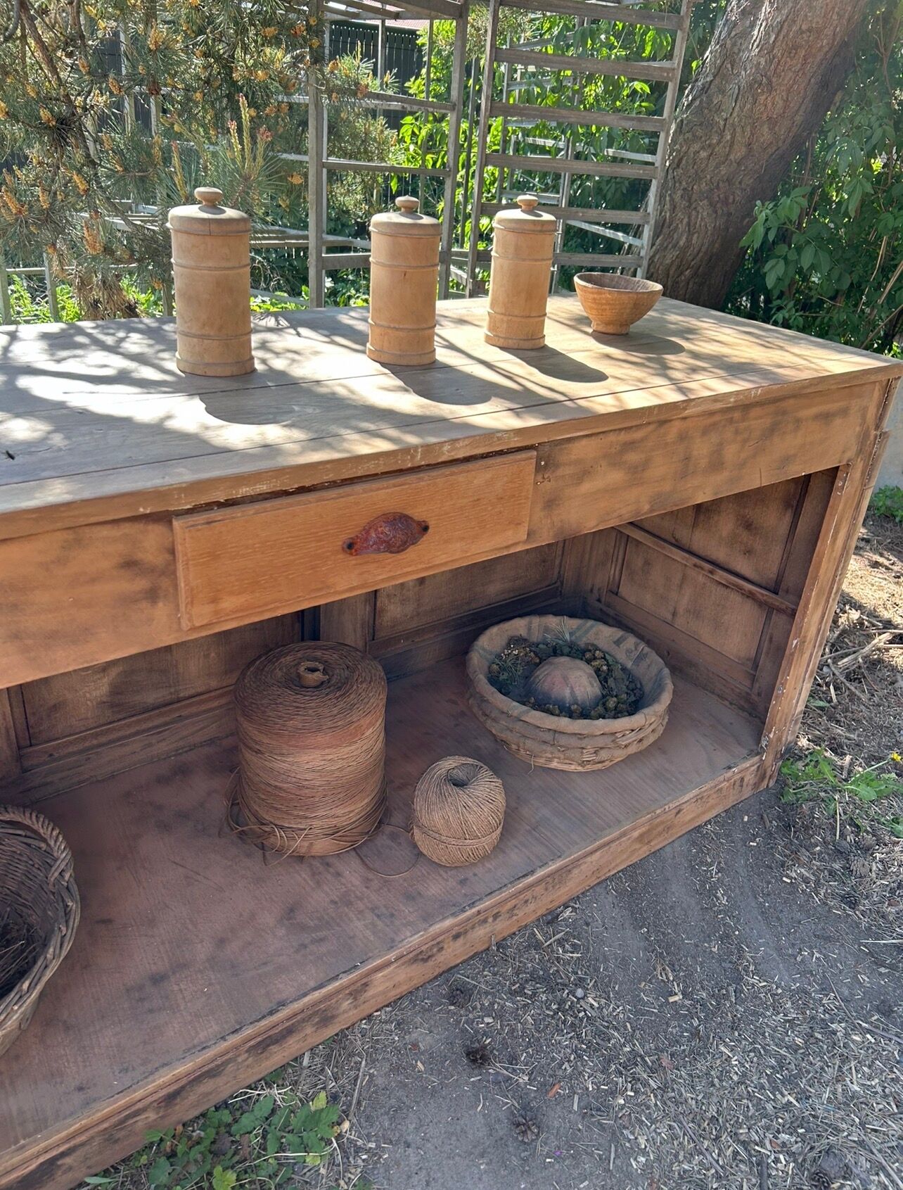 Exceptional antique counter 220 cm
