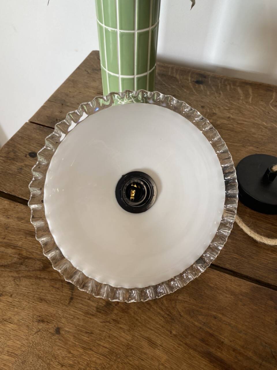 Suspension en opaline vintage "Simone"