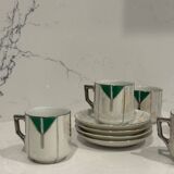 Ensemble de tasses et sous-tasses Art déco
