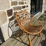 Fauteuils en rotin annees 60