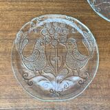 Vintage Swedish glass plates from the mid-century by Kosta Boda, 1960s, set of 6.