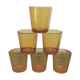6 amber glasses Lever Vintage 1970s