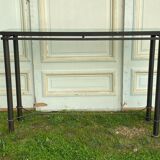 Iron console forged glass top xxeme pietement in x