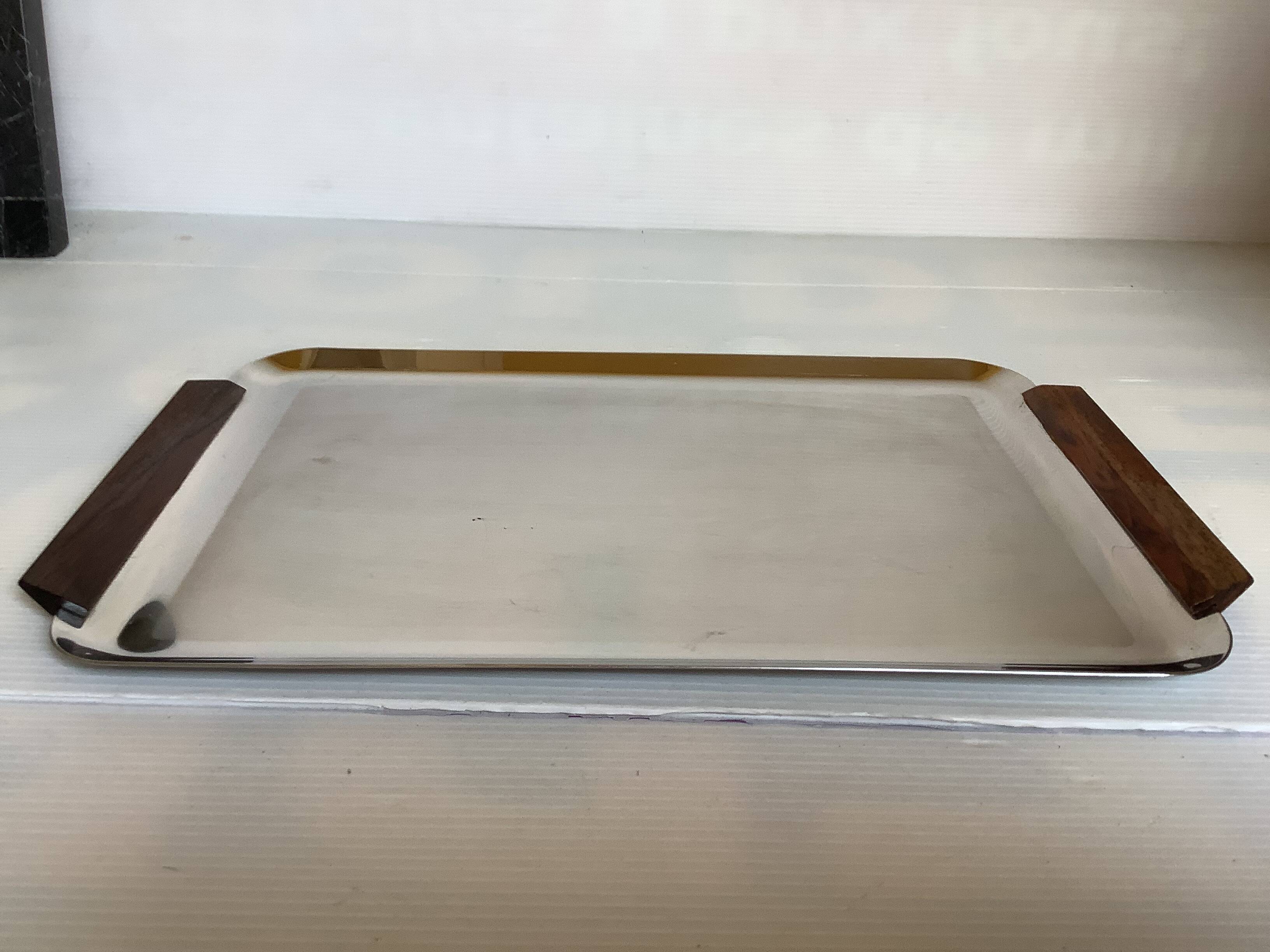 Plateau, plat en métal et bois style scandinave