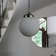 Vintage chrome opaline pendant light, 1970s-80s