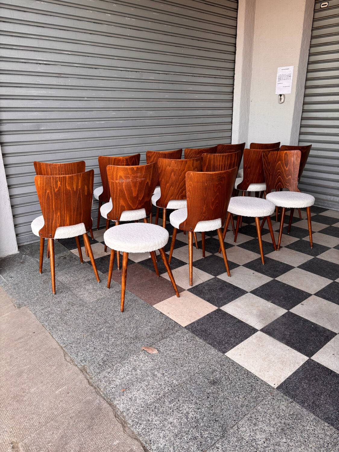 Set of 14 Baumann bistro chairs