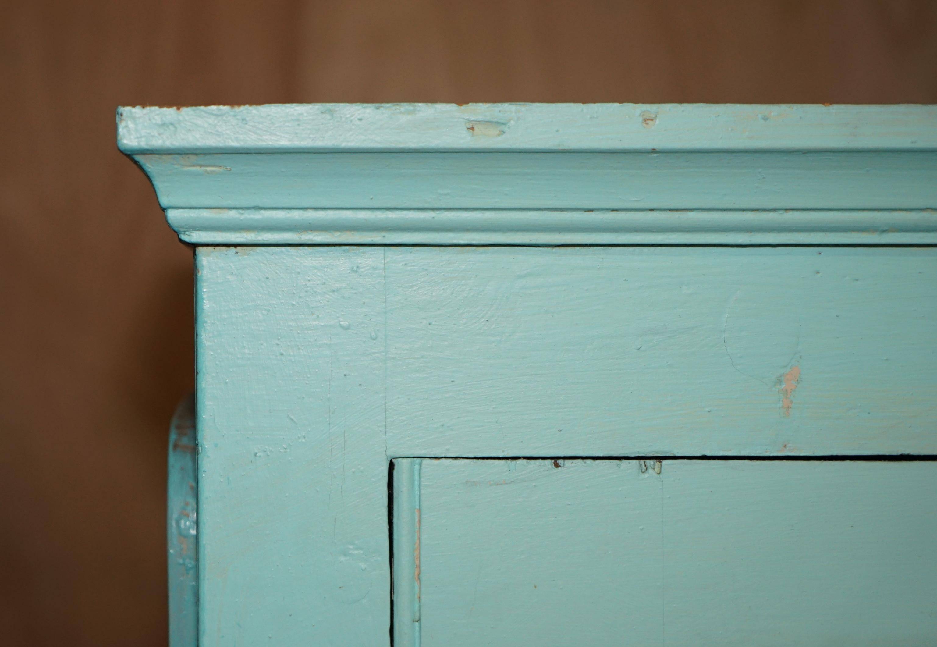 Painted pine linen cupboard or Victorian pantry circa 1860