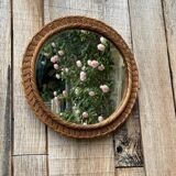 Round wicker mirror 1960