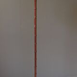Vintage floor lamp with bamboo-style leather base