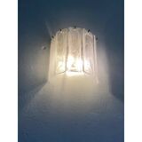 Ensemble de deux bandes d'albastro blanc Venied « Listelli » Applique murale en verre de Murano doré 24 carats par SimoEng
