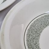 Set of five hollow plates, OpArt, 70s of the faience factory of Gien