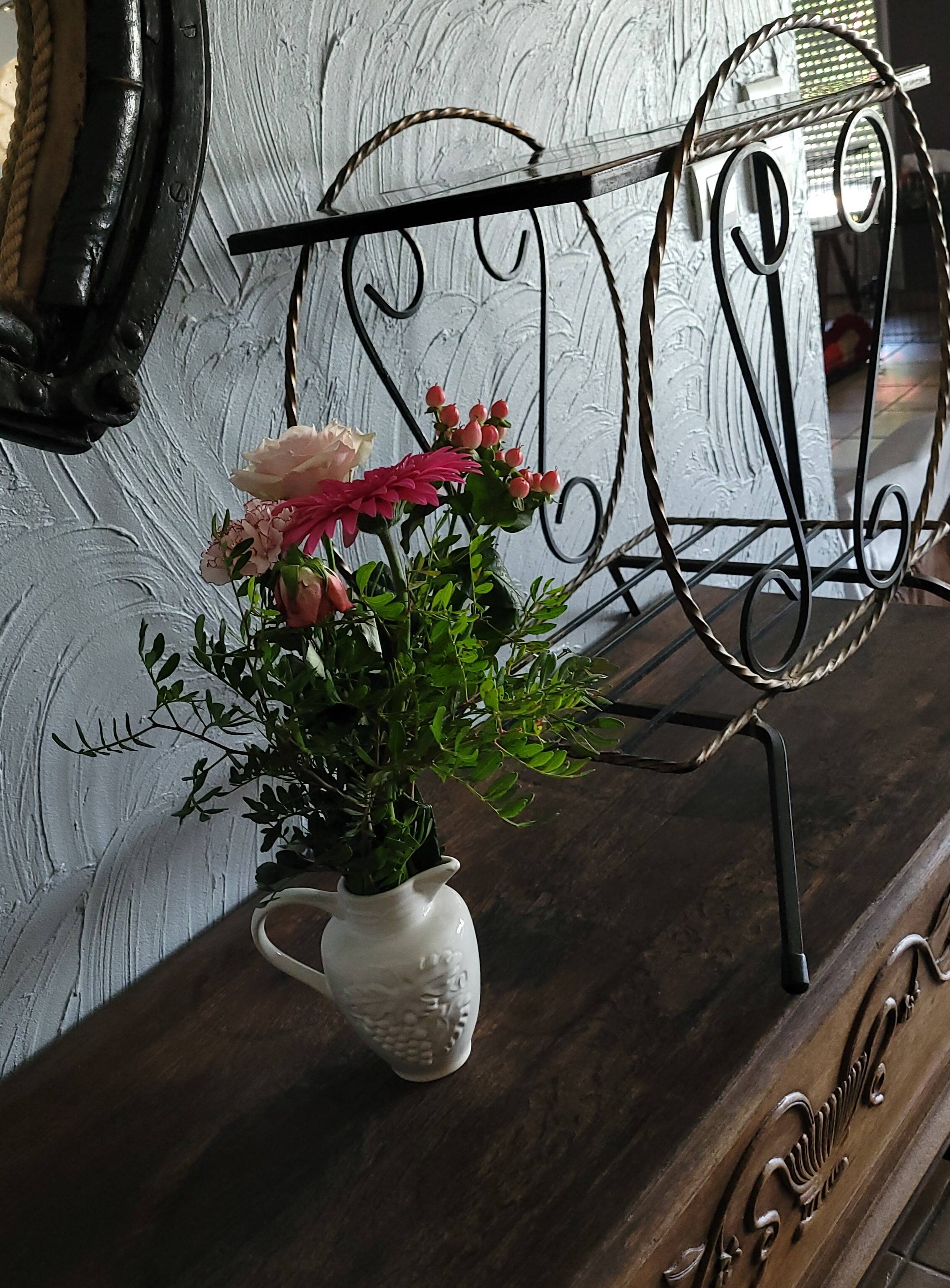 Antique vintage wrought iron side table