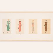 Art Déco Fashion Illustration V, Gouache on Paper, 123 x 58 cm