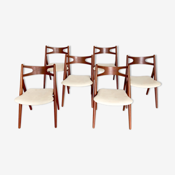 Lot de 6 chaises CH26 par Hans Wegner