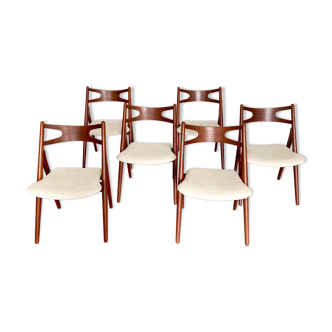 Lot de 6 chaises CH26 par Hans Wegner