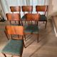 6 beech and teak chairs - Denmark 1940s