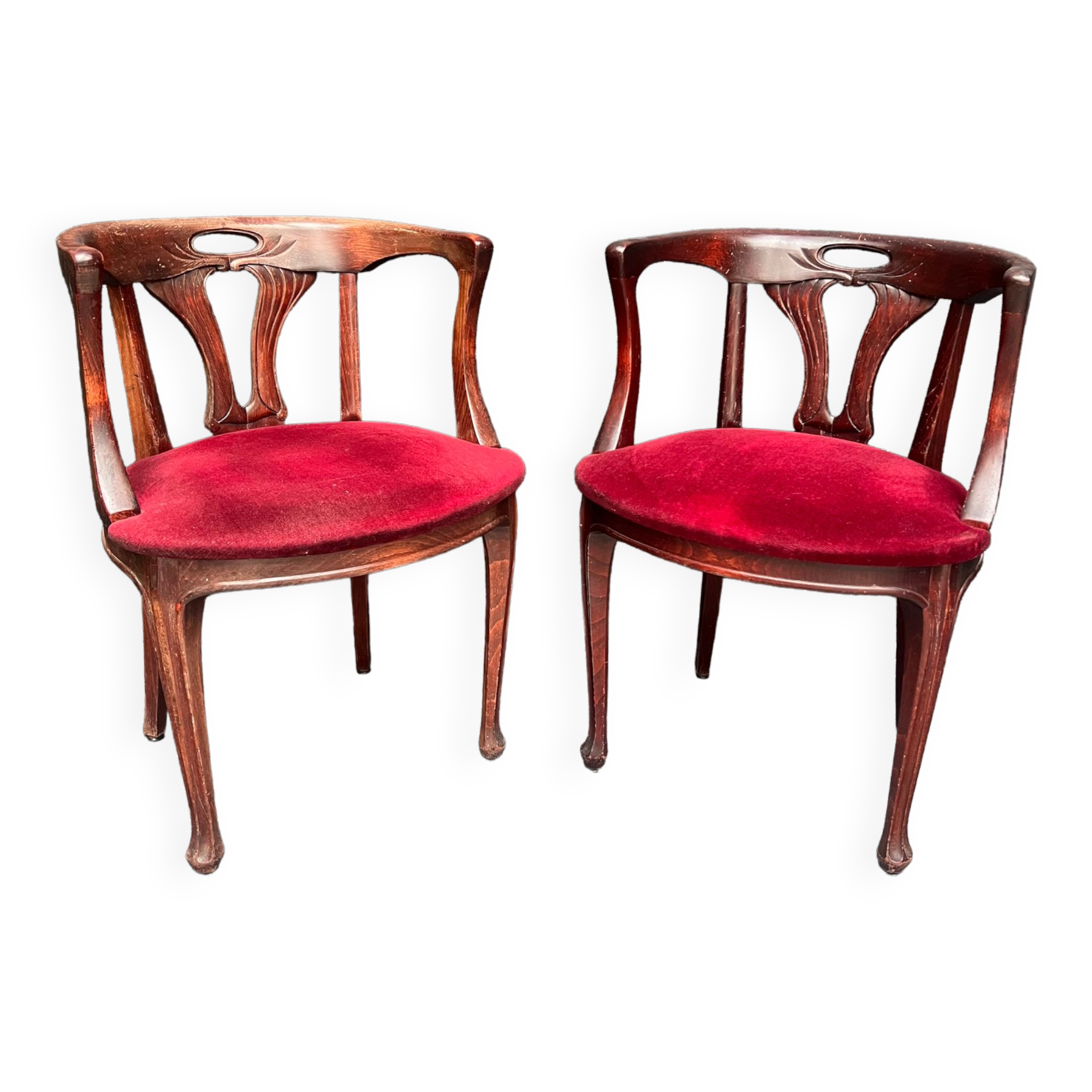 Paire de fauteuils de style art nouveau