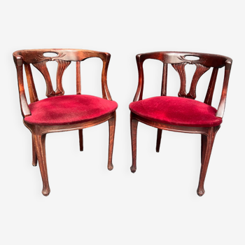 Paire de fauteuils de style art nouveau