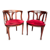 Pair of art nouveau style armchairs.