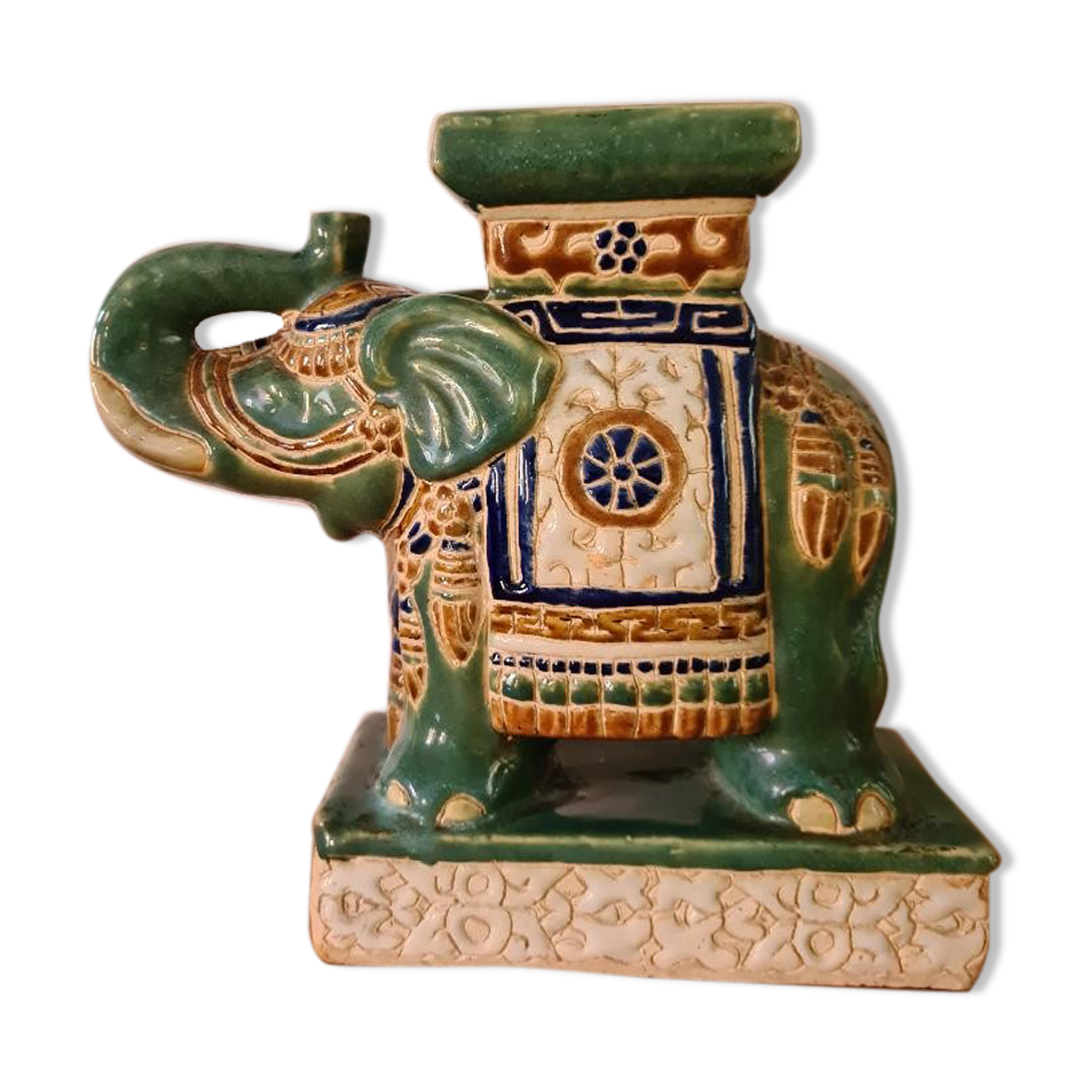 Enamelled ridge vase