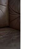 Vintage scandinavian oak & leather 2-seater Safari sofa, 1960s