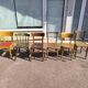 Lot de 6 chaises de bistrot dépareillées bois