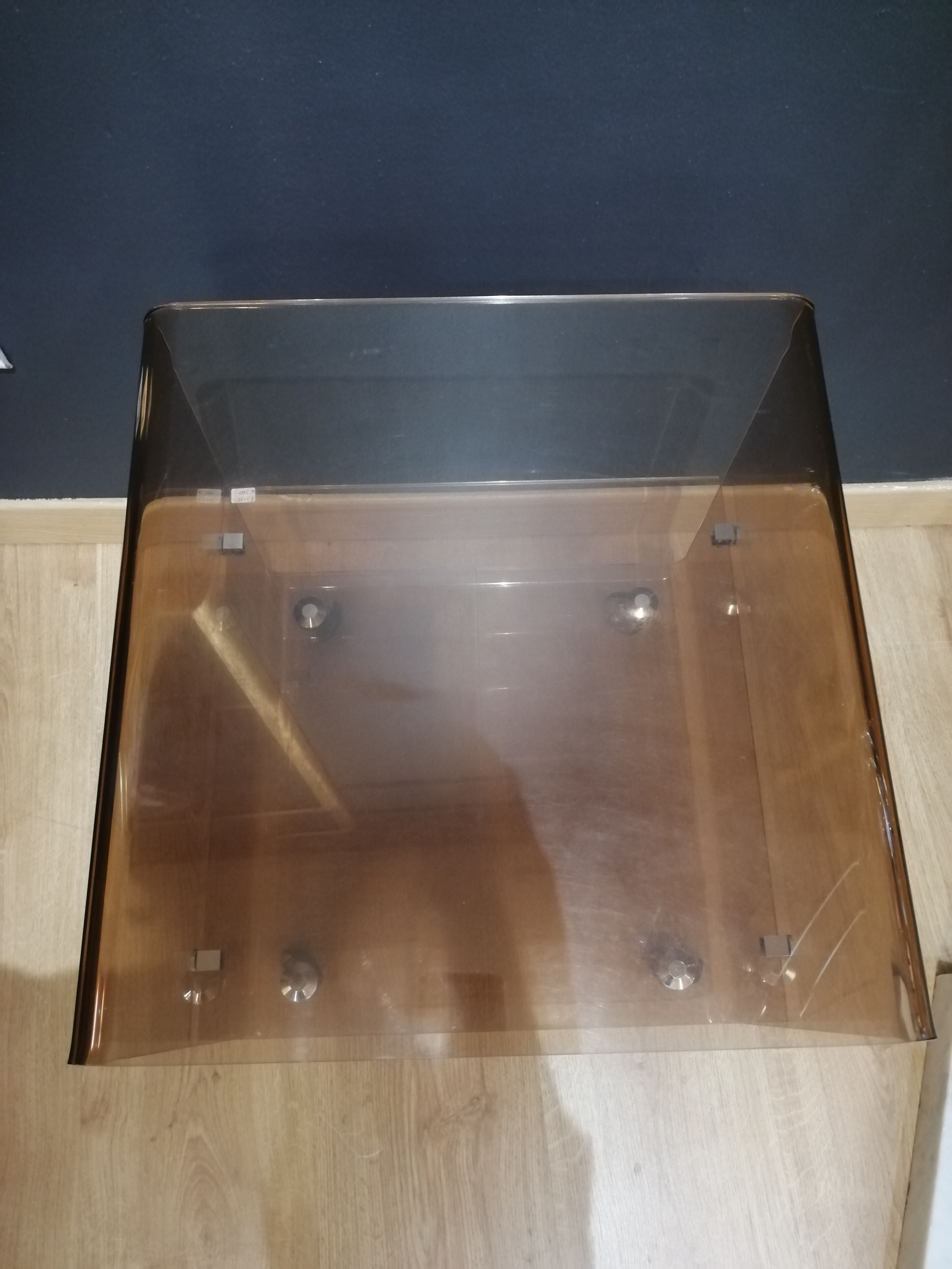 Vintage side table in smoked plexiglass by Michel Dumas for Roche Bobois