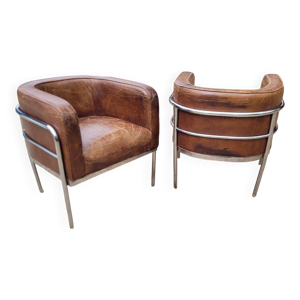 fauteuils cuir vintage