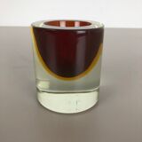 Multi-Color Murano Vetri Glass Sommerso Bowl Shell Ashtray Element, Italy, 1970s