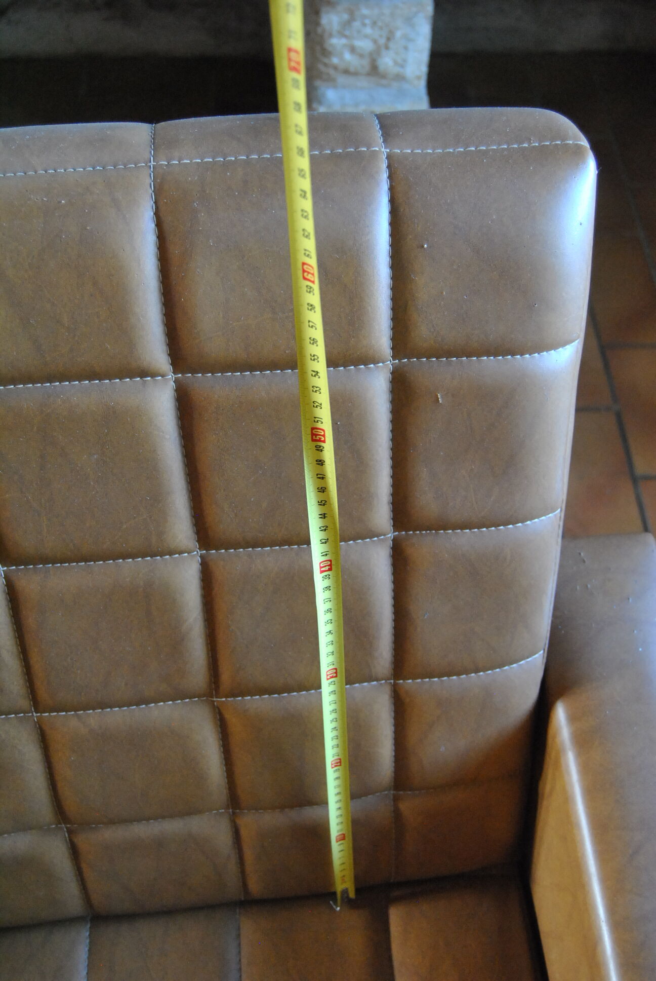 Sofa bench skai camel 50s