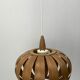 Scandinavian UFO Mushroom Pendants in Wood Veneer, 1970s
