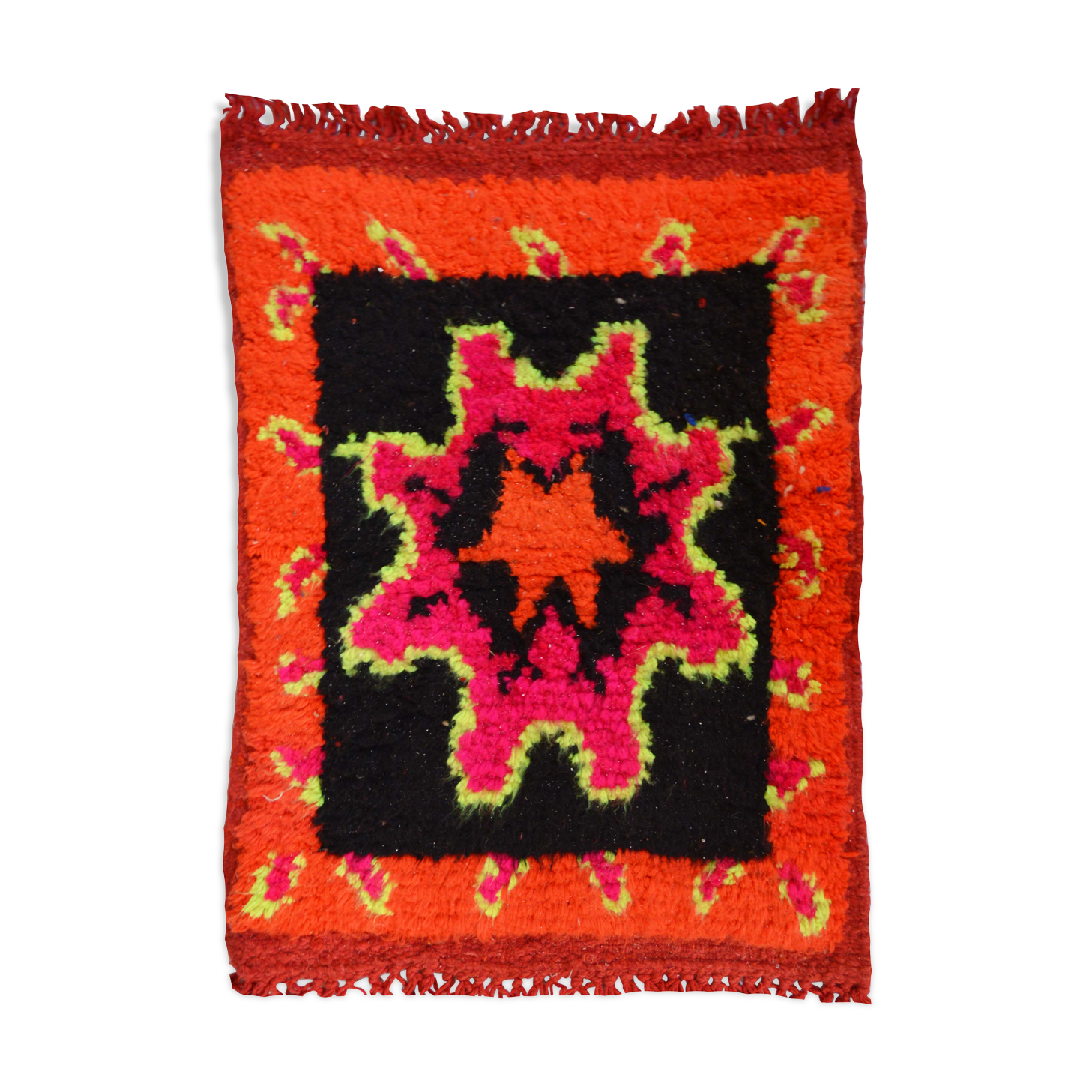 Orange berber carpet 64 x 52 cm