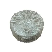 Vintage round wall lamp ceiling light transparent glass reed 1970s 1980s