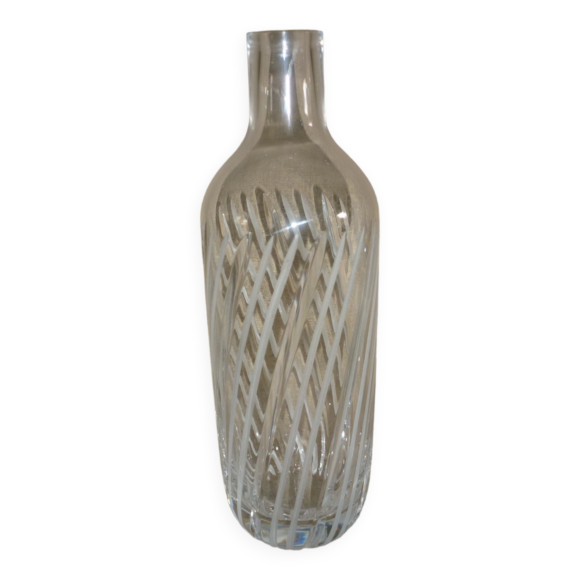 Chiseled glass bottle