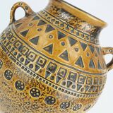 Large mid century modern ceramic vase abstract decor 1960s 70s