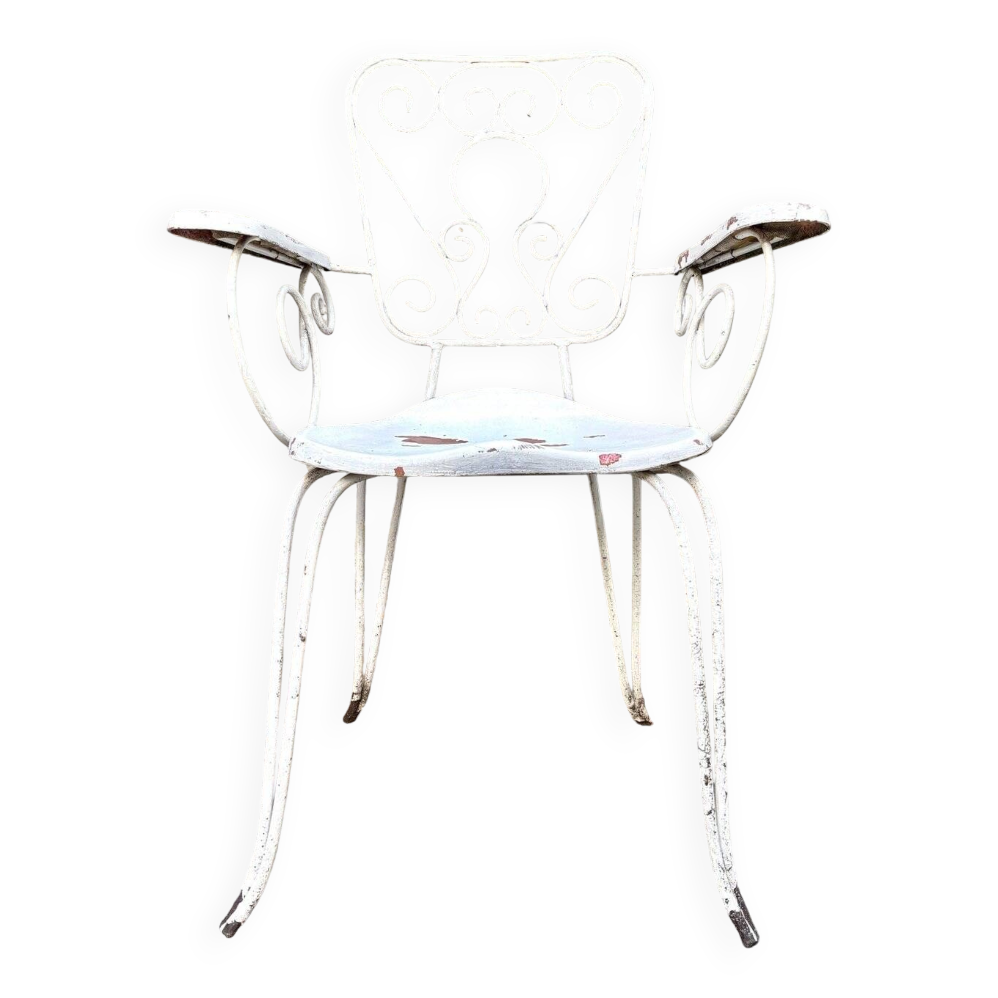 White cast iron garden chair no. 1