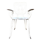 Fauteuil de jardin en fonte de fer blanche n°1