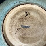 Longwy, small enamel plate with floral decoration, 19th century