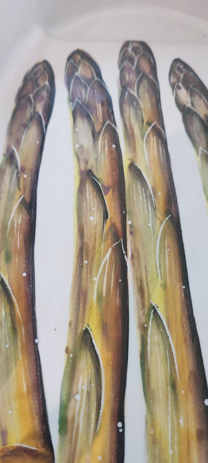 Vallauris ceramic asparagus dish