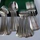 Set of 24 dessert cutlery in silver metal