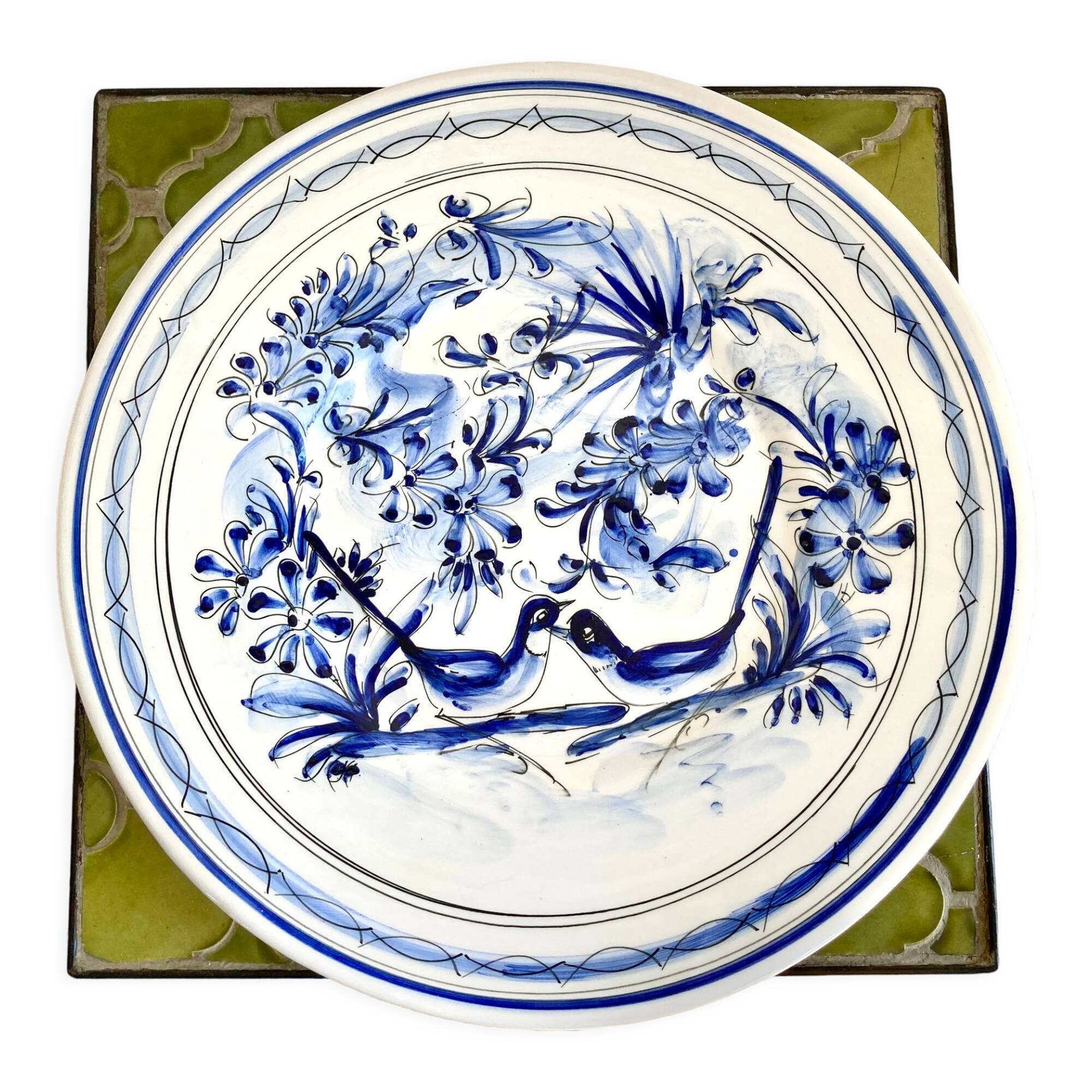 Decorative plate ceramic birds