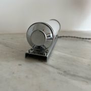 Vintage modernist wall lamp, chrome and opaline glass, France 1930