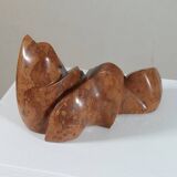 Sculpture en marbre artisanale de forme organique vintage