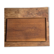 Rectangular solid teak tray with carved edges 40x25