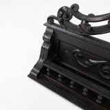 Richly carved baroque black wooden sculptured shelf, France ca. 1850