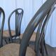 Set of 8 Vintage Gray Bentwood Dining Chair: Thonet Style Cane Seat