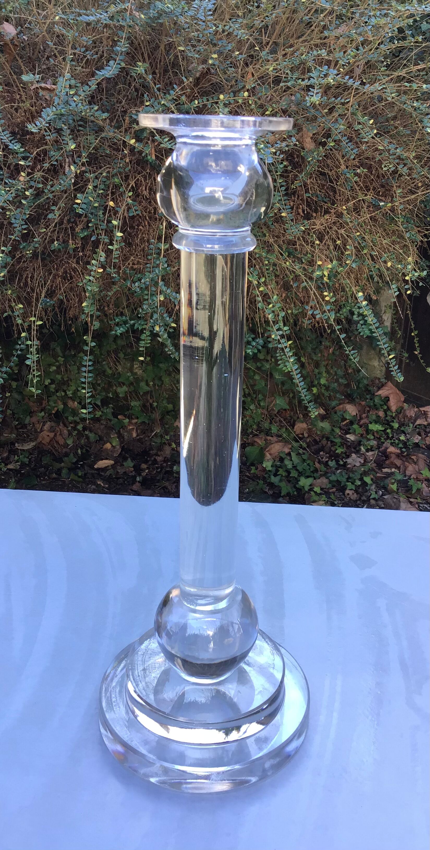 Art deco glass candle holder from the 30s