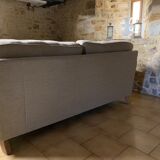 Pair of sofas 2 place beige wool
