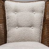 Pair of vienna bouclé straw armchairs vintage 30s